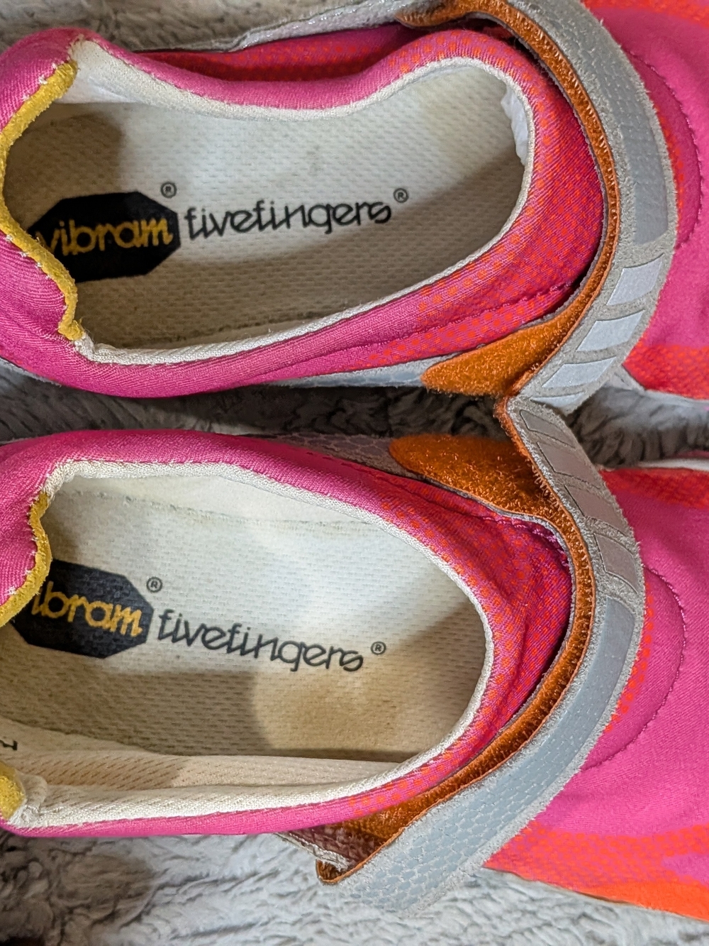Vibram FiveFingers Pink Orange Gray Strap Minimalist Shoes - Picture 10 of 10